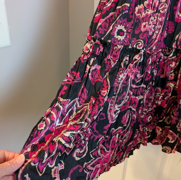 Nicole Miller Black and Pink Halter Smocked Dress S NWT - Picture 7 of 11